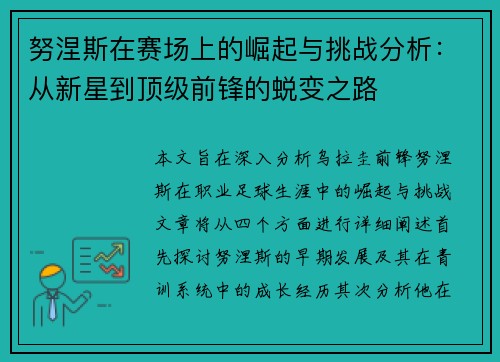 努涅斯在赛场上的崛起与挑战分析：从新星到顶级前锋的蜕变之路